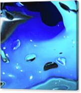 Pour Islands Blue And Black Abstract Acrylic Pouring Canvas Print
