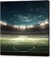 Premium Empty Night Grand Soccer Arena In Lights Canvas Print