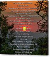 Psalm 23 Prayer Over Sunset Landscape Canvas Print
