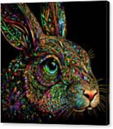 Psychedelic Rabbit Art Canvas Print