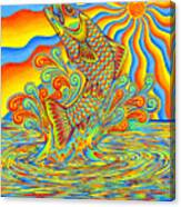 Psychedelic Rainbow Trout Fish Canvas Print