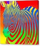 Psychedelic Rainbow Zebra Canvas Print