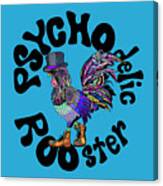 Psychodelic Rooster Aqua Print Canvas Print