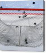 Pucks In The Goal Canvas Print