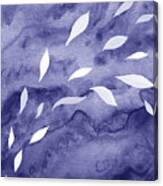 Purple Blue Abstract Very Peri Floral Pattern Decor Design Xxi Canvas Print