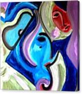 Purple-blue Jazz Faces Canvas Print