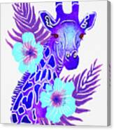 Purple Giraffe Tropical Jungle Safari Canvas Print