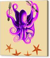 Purple Kitchen Octopus Canvas Print