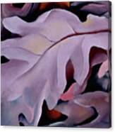 Purple Leaves - Abstract Modernist Nature Painting Canvas Print