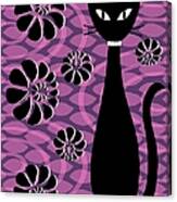Purple Pink Mod Cat 2 Canvas Print