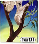 Quantas Koala Travel Poster Canvas Print