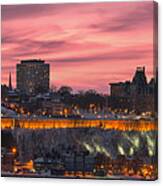 Quebec_city_winter_sunset_pano_dri Canvas Print