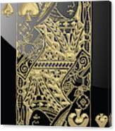 Queen Of Spades In Gold On Black Canvas Print