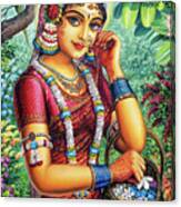 Radharani In Garden Canvas Print