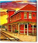 Railway Museum Of San Angelo, Texas, At Sunset - Digital Painting Canvas Print