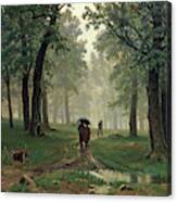 Rain In The Oak Forest Canvas Print