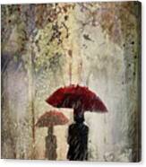 Rain In The Park Canvas Print