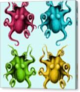 Rainbow Octopuses Canvas Print