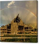 Rainbow Over Mapleton Barn Canvas Print