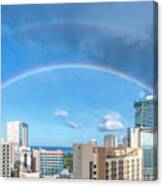 Rainbow Over Waikiki Canvas Print