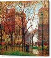 Rainy Day Madison Square New York 1907 Canvas Print