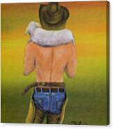 Rancher With Lamb Canvas Print