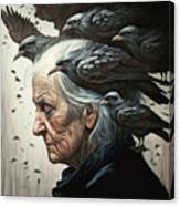Raven Woman Canvas Print