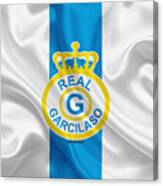 Real Garcilaso Fc 4k Logo Silk Texture Peruvian Football Club Blue White Flag Peruvian Primera Divis Digital Art By Phelp Shawkins