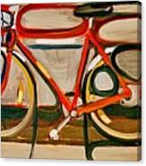 Red Abstract Bicycle Art Print Canvas Print