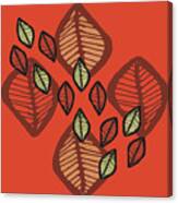 Red African Leaves Canvas Print