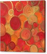Red And Gold Bubbles Canvas Print
