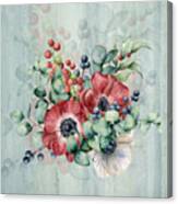Red And White Anemone Canvas Print