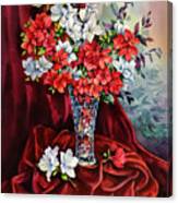 Red And White Azaleas Canvas Print