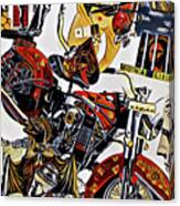 Red Biker Momma Canvas Print