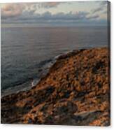 Red-brown Rocks And Pink Clouds On The Mediterranean Sea Canvas Print