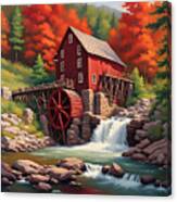Red Grist Mill Canvas Print