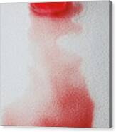 Red Ice-cube Heart Melting On Frosted Glass Canvas Print