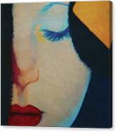 Red Lips And Closed Eyes Canvas Print