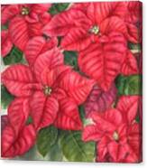 Red Poinsettias Canvas Print