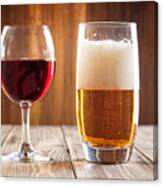 Red Wine And Beer Canvas Print