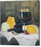 Red Wine And Cheese Canvas Print