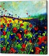 Reda Nd Blue Poppies 68 Canvas Print