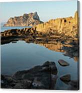 Reflection Of Rocks In The Calm Mediterranean Sea At Sunrise 1 Canvas Print