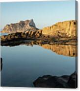 Reflection Of Rocks In The Calm Mediterranean Sea At Sunrise 3 Canvas Print