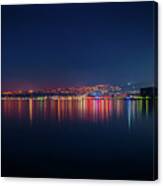 Reflection Of Thessaloniki In Thermaic Gulf Canvas Print