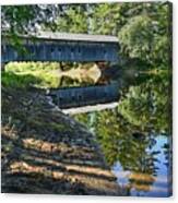 Reflections At The Covered Bridge Canvas Print