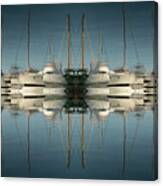 Reflections Of Sailboats In Blue Seawater Canvas Print
