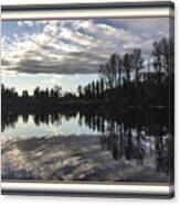 Reflections On The Water At Lakeviewhurst L A S - With Printed Frame. Canvas Print