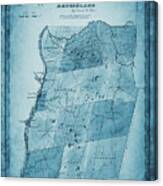 Rensselaer County New York Vintage Map 1829 Blue Canvas Print