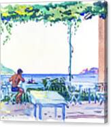 Restaurant At The Seaside In Dalmatia, 1938 Canvas Print
